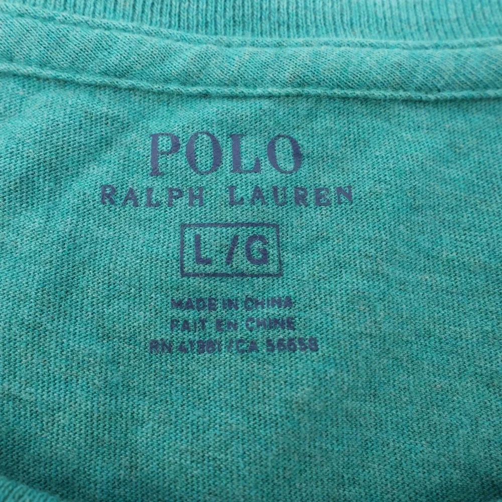 Polo Ralph Lauren Mens T-Shirt Large Green Short Sleeve‎ Pony Logo Casual Top